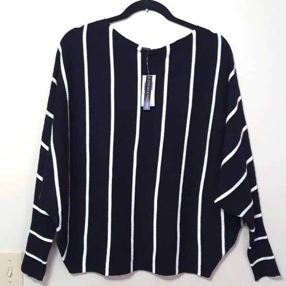 NWT Chelsea and Theodore Dolman Striped Pullover Sweater - Picture 1 of 7